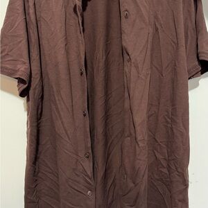 Express Brown Casual Button Down Shirt